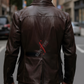 Distressed Brown Leather Blazer For Men Real Sheepskin (SF537)