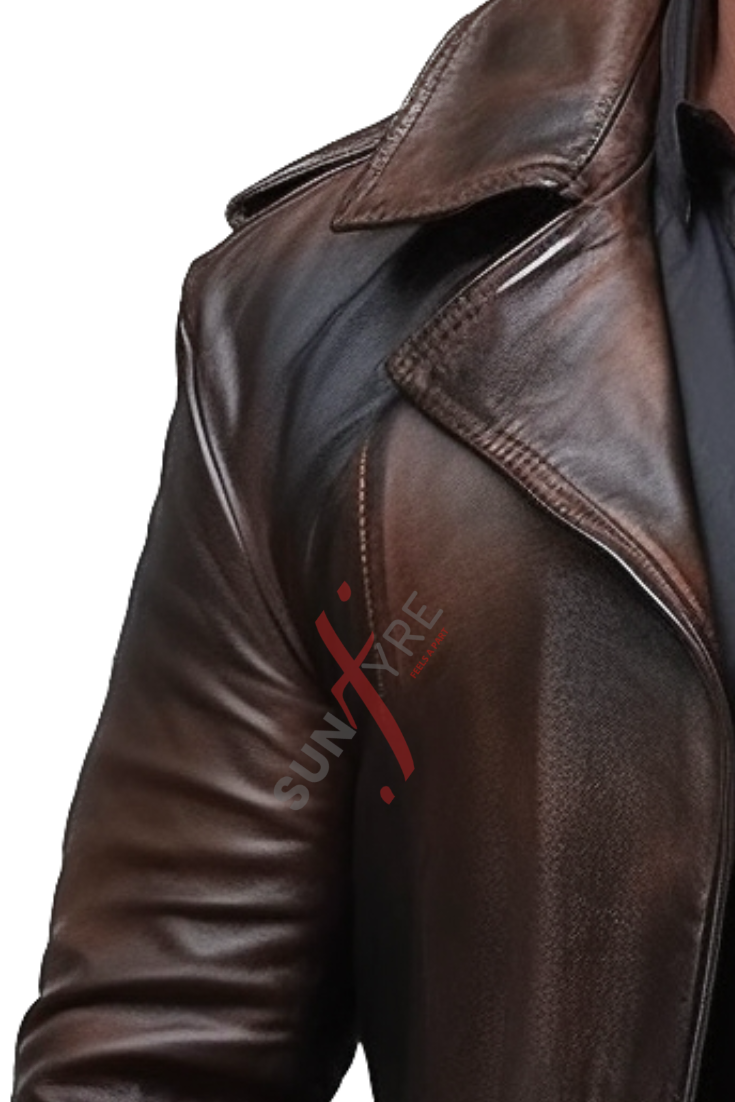 Leather Car Coat For Men