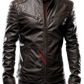 Original Sheepskin Dark Brown Quilted Leather Jacket For Men