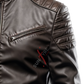 Dark Brown Quilted Leather Jacket For Men