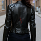 Slim Fit Leather Jacket For Women