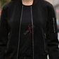 Black Nubuk Bomber Leather Jacket For Women 