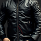 Real Sheepskin Quilted Black Bomber Leather Jacket For Men