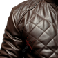  Quilted Brown Classic Bomber Leather Jacket For Men