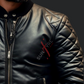  Black Bomber Leather Jacket 