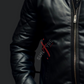 Real leather Black Bomber Jacket For Men