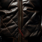 Quilted Dark Brown Bomber Leather Jacket For Men