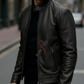 Brock Racer Matte Black Leather Jacket For Men (SF580)