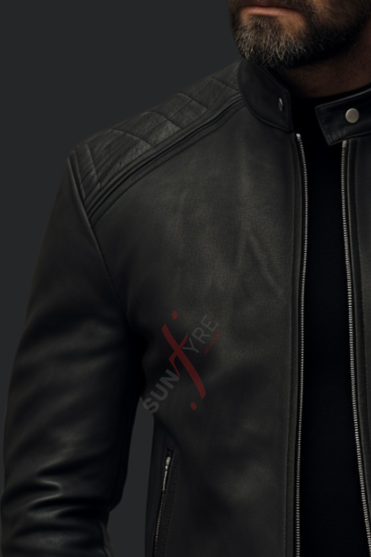 Cafe Racer Leather Jacket For Men