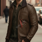 Brandon Coffee Brown Bomber Leather Jacket For Men (SF603)