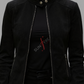 Black Nubuk Leather Jacket for Women 
