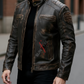 Cafe Racer Vintage style Brown Distressed Leather Jacket For Men (SF579)