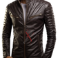 Real Lambskin Cafe Racer Brown Leather Biker Jacket For Men