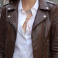 Dark Brown Asymmetrical Biker Leather Jacket For Women