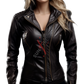 Sheepskin Asymmetrical Black Leather Jacket For Women