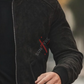 Black Original Sheepskin Nubak Bomber Leather Jacket For Men (SF525)
