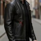 Viktor Black Racer Leather Jacket For Men (SF572)