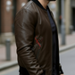 Daniel Coffee Brown Bomber Leather Jacket For Men (SF619)