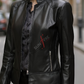 Slim Fit Cafe Racer Black Leather Jacket