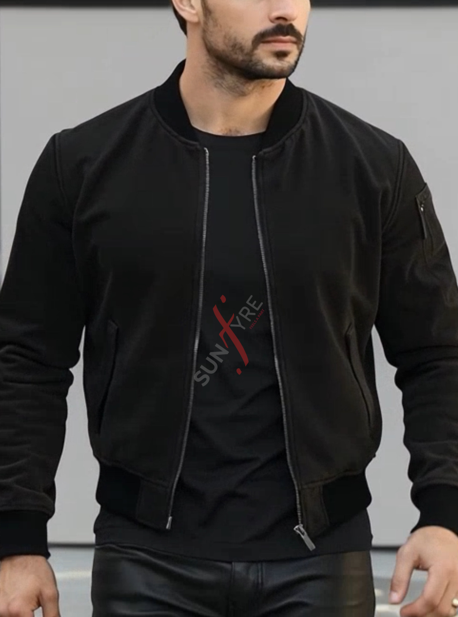 Daniel Nubuk Black Bomber Leather Jacket For Men (SF620)