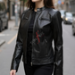 Dodge Racer Black Leather Jacket For Women 