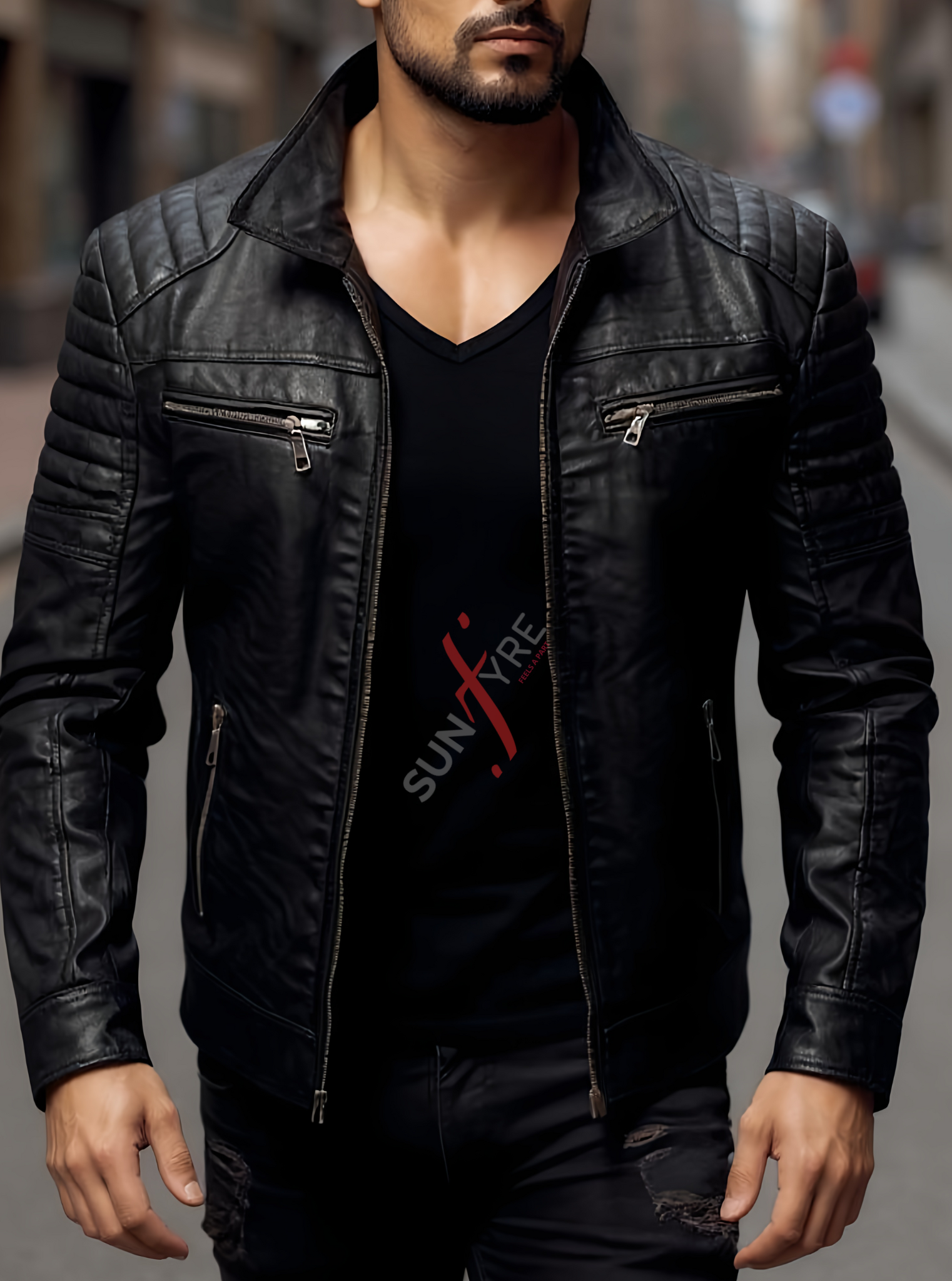 Cafe Racer Vintage style Brown Distressed Leather Jacket For Men (SF579)