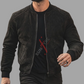 Black Original Sheepskin Nubak Bomber Leather Jacket For Men (SF525)