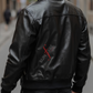 Black Bomber Leather Jacket For Men Lambskin (SF104)