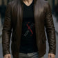 Brasca Dark Brown Leather Blazer Jacket For Men (SF546)