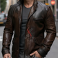 Distressed Dark Brown Leather Blazer For Men Real Sheepskin (SF533)
