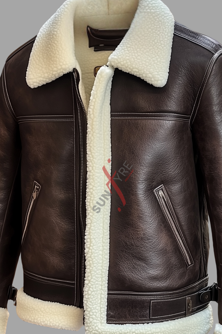 Original Sheepskin Brown Shearling Leather Jacket 