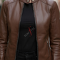 Brown Leather Jacket For Women Real Sheepskin