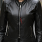 Women’s Slim Fit Cafe Racer Black Leather Jacket 