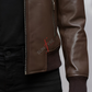 Dark Brown Bomber Leather Jacket For Women