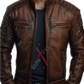 Real Sheepskin Cafe Racer Brown Distressed  Leather Jacket For Men