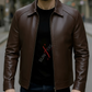 Conor Dark Brown Leather Jacket For Men (SF586)