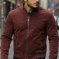 Ethan Lychee Brown Bomber Leather Jacket For Men (SF575)