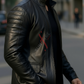 Brasca Black Leather Blazer Jacket For Men (SF596)