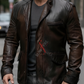 Distressed Dark Brown Leather Blazer For Men Real Sheepskin (SF533)