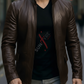 Brasca Dark Brown Leather Blazer Jacket For Men (SF546)