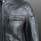  Black Cafe Racer Leather Jacket For Men