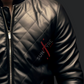 Real Sheepskin Black Quilted Bomber Leather Jacket 