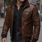 Chestnut Brown Bomber Leather Jacket For Men (SF524)