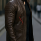 Brasca Dark Brown Leather Blazer Jacket For Men (SF546)