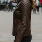 Alina Brown Racer Leather Jacket For Women (SF385)