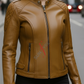 Alina Racer Cognac Leather Jacket For Women (SF099)