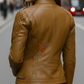 Alina Racer Cognac Leather Jacket For Women (SF099)