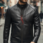Aventis Black Classic Biker Leather Jacket For Men (SF527)
