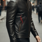 Aventis Black Classic Biker Leather Jacket For Men (SF527)