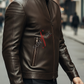 Aventis Brown Classic Biker Leather Jacket For Men (SF615)